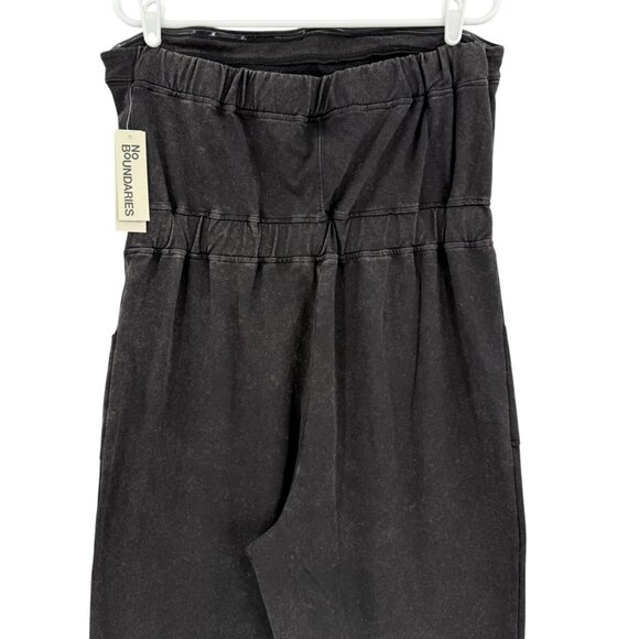 No Boundaries Women's Belt/Pockets Front Strapless Black Soot Jumpsuit Sz XL NWT - Picture 4 of 12